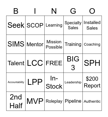 D1253 Work Hard - Play Harder Bingo Card