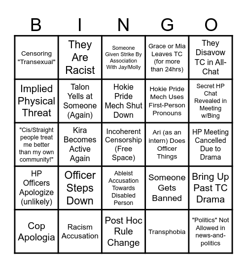 Hokie Pride Bing-O haha get it Bingo Card