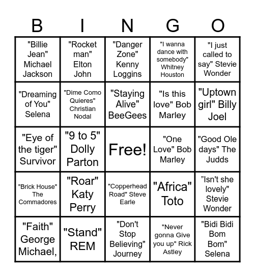 Baldree Bingo Card