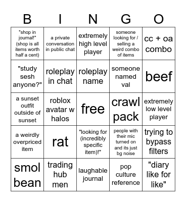 royale high bingo Card