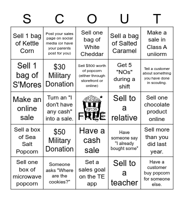 Popcorn 2023 Bingo Card