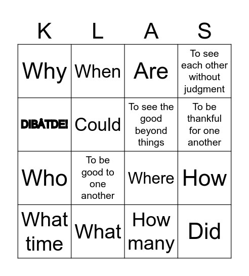 BUKABULÅRIU Bingo Card