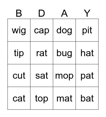Birthday Bingo Card