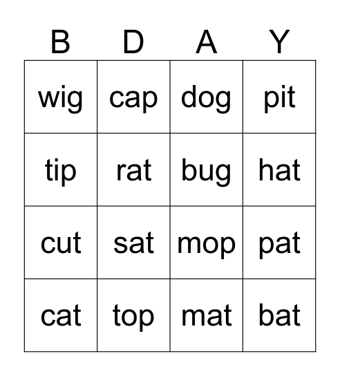 Birthday Bingo Card