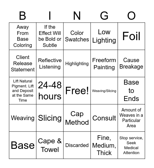 Color 110 Part 2 Study Guide Bingo Card