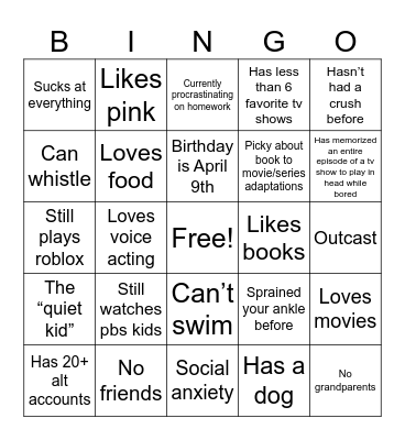 Omg you’re literally me Bingo Card