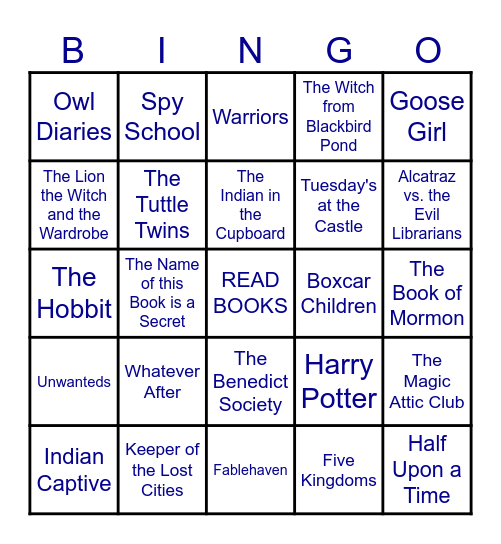 Read this Book Bingo Card