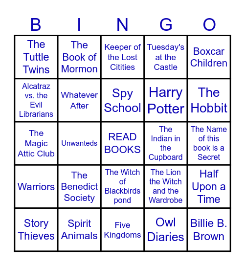 Read This Book Bingo Card