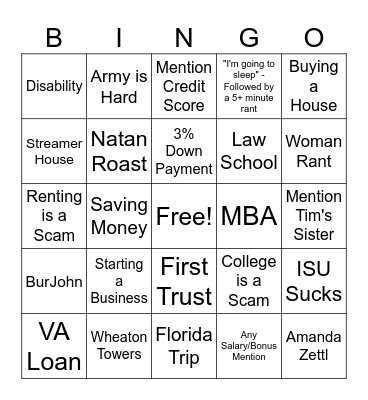 Simpson Discord BINGO Card