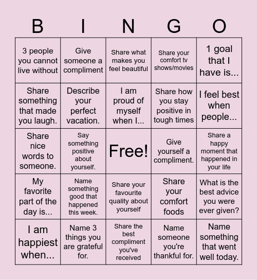 HC SELF-LOVE BINGO Card