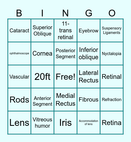 Vision Bingo Card