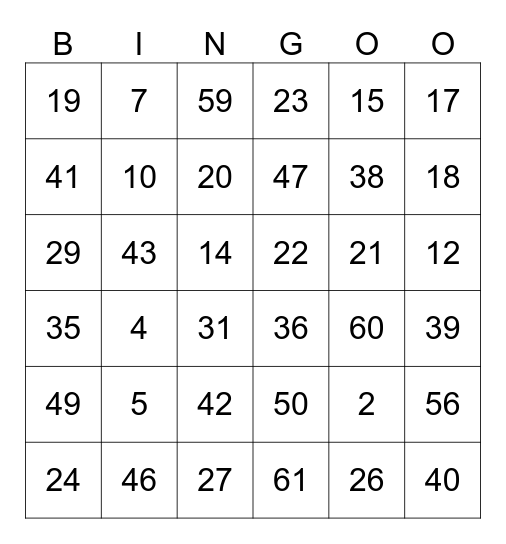 Cover-More BINGO Card