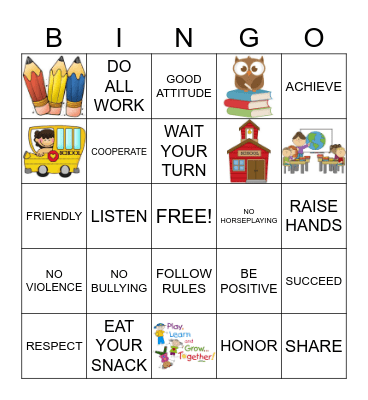 EXPECTATIONS Bingo Card