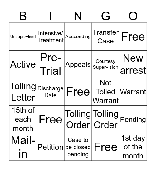 Status Bingo Card