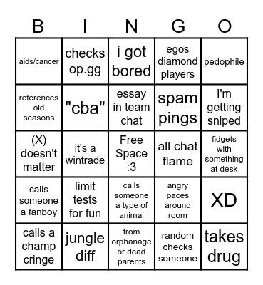 SEASON 9 SHIV BINGO Card