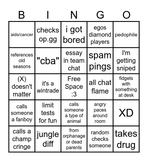 SEASON 9 SHIV BINGO Card