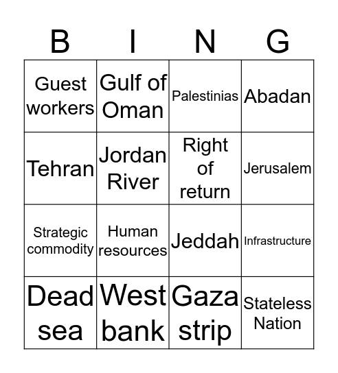 Bingo Card