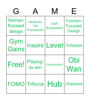 Engage, Learn, Win Bingo Card