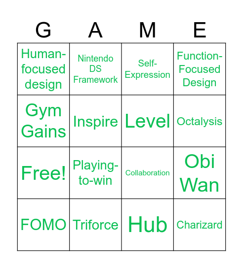 Engage, Learn, Win Bingo Card