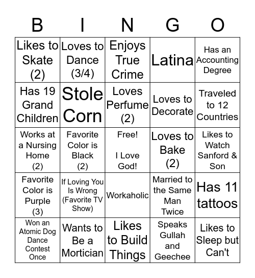 Getting To Know You Bingo! Bingo Card