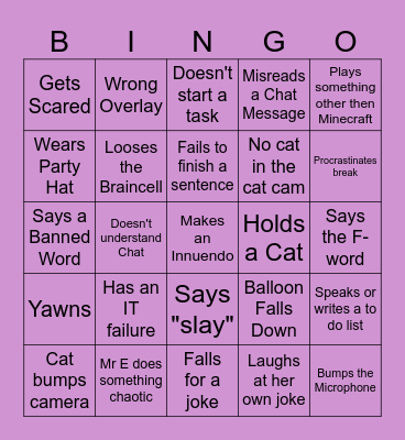 Elainettie Birthday Bingo Card