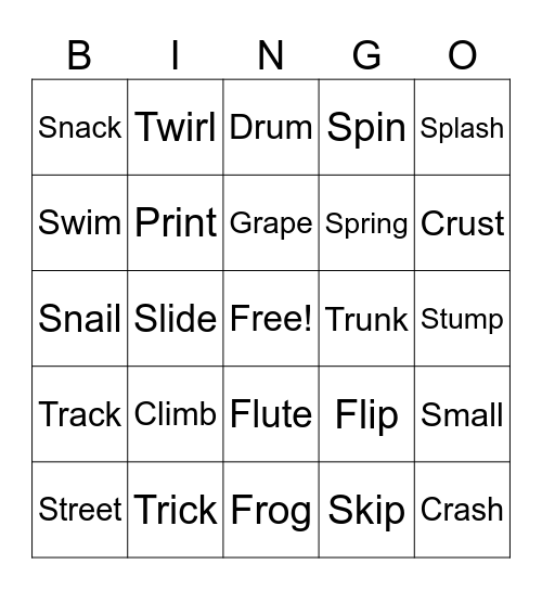 Blends Bingo Card