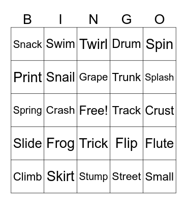 Blends Bingo Card