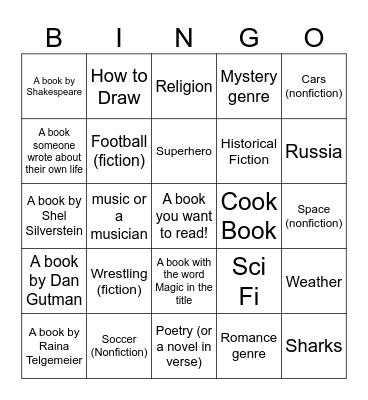 Library Catalog Bingo Card