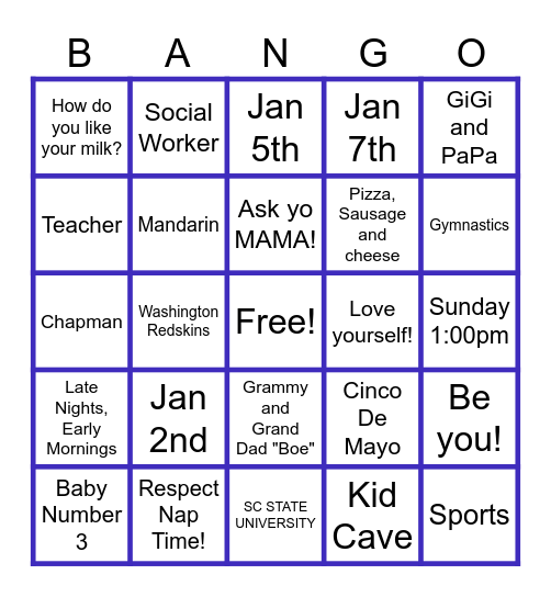 Bango! (Chapman Style) Bingo Card