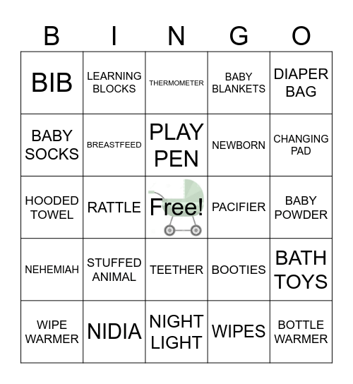 BABYSHOWER Bingo Card