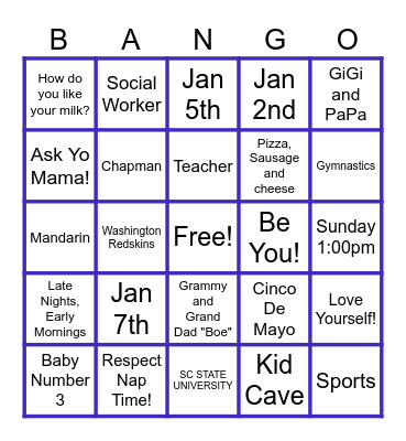 Bango! (Chapman Style) Bingo Card