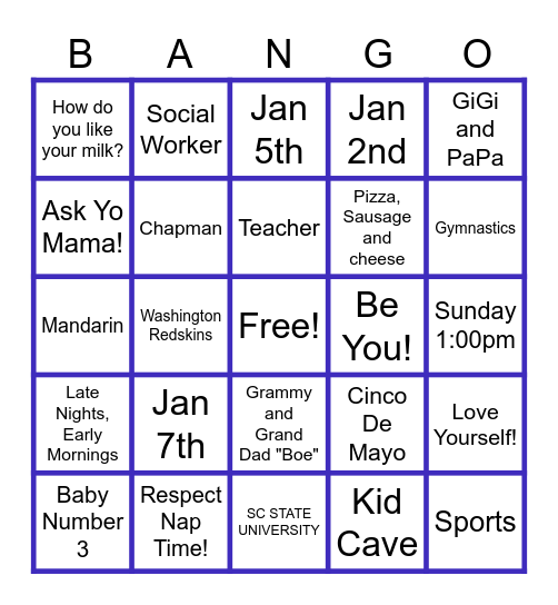 Bango! (Chapman Style) Bingo Card
