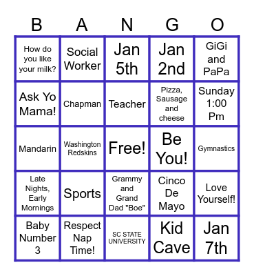 Bango! (Chapman Style) Bingo Card