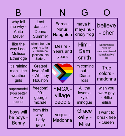 queer bingo Card