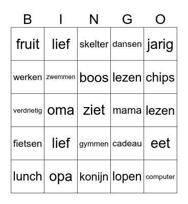 lief Bingo Card