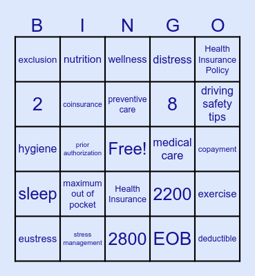 Taking Care of Yourself Bingo Card