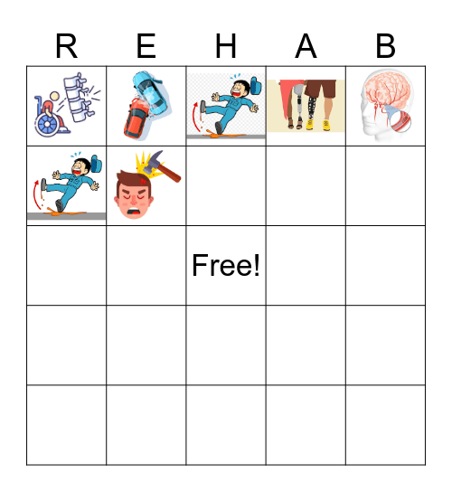 Rehabilitation Awareness Bingo Card