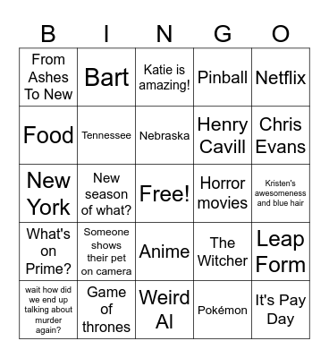 Open Office Bingo Card