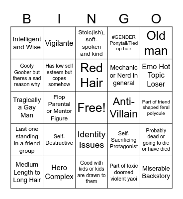 NIL FAVE CHARA BINGO Card