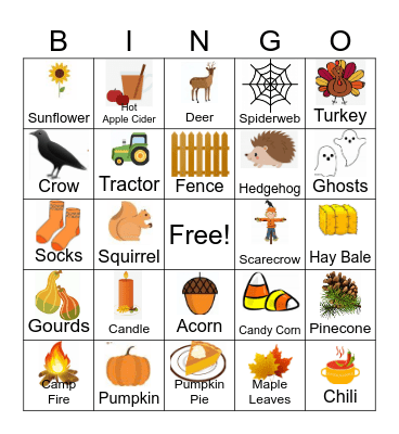 Fall Bingo Card