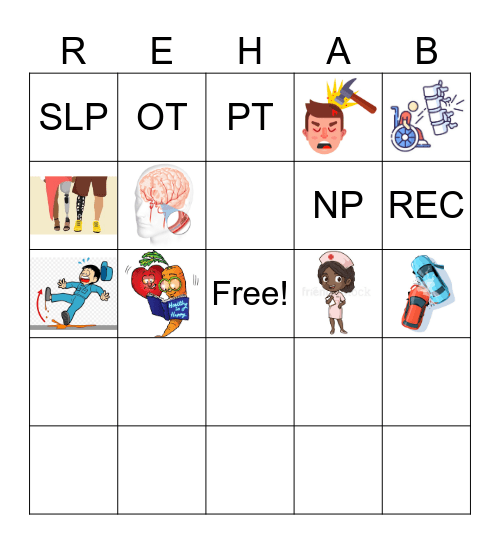 Rehabilitation Awareness BINGO Card