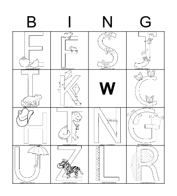 Letter Bingo Card