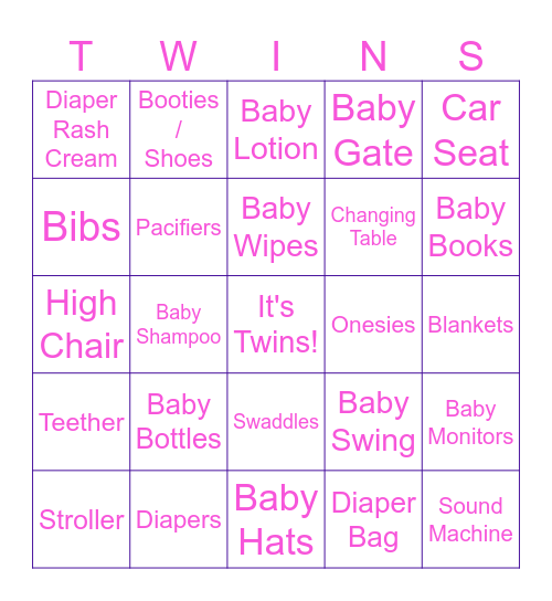 BABY SHOWER BINGO Card