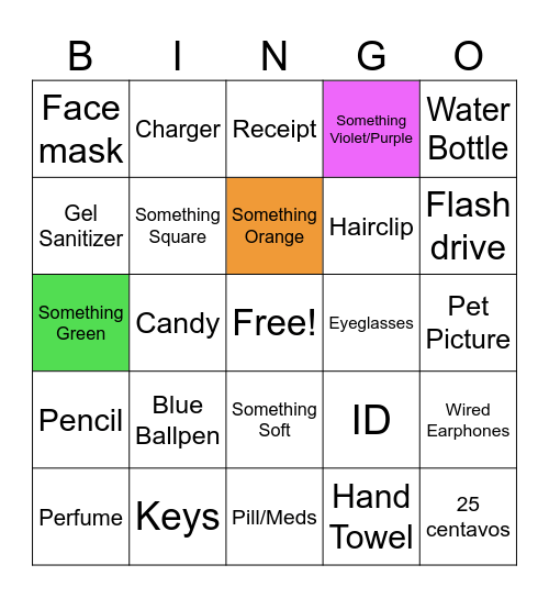 Bring Me/ Bingo Card