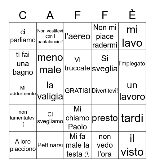 TOMBOLA! CIAO MEOW!  Bingo Card