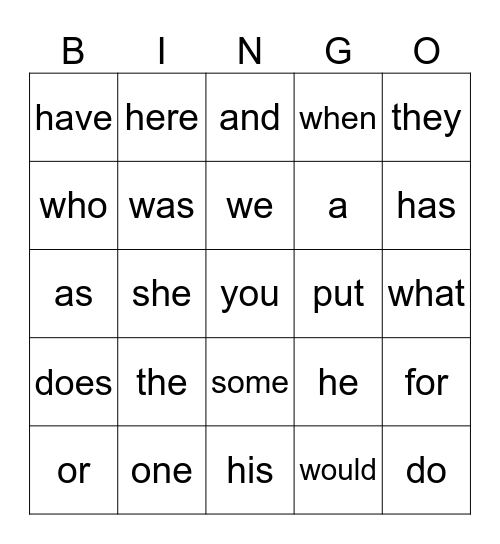 Bingo Card