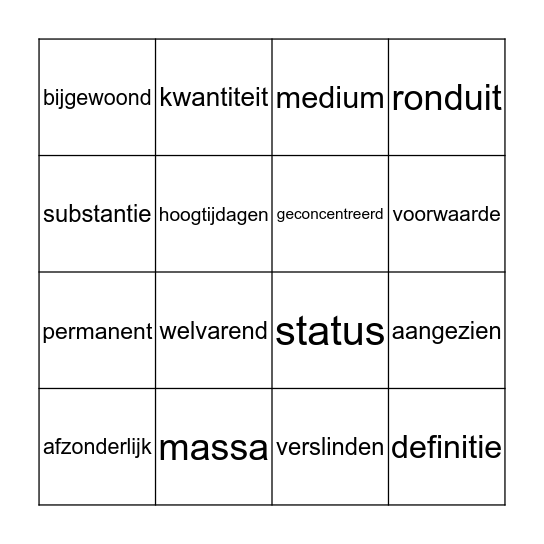 woordbingo Card