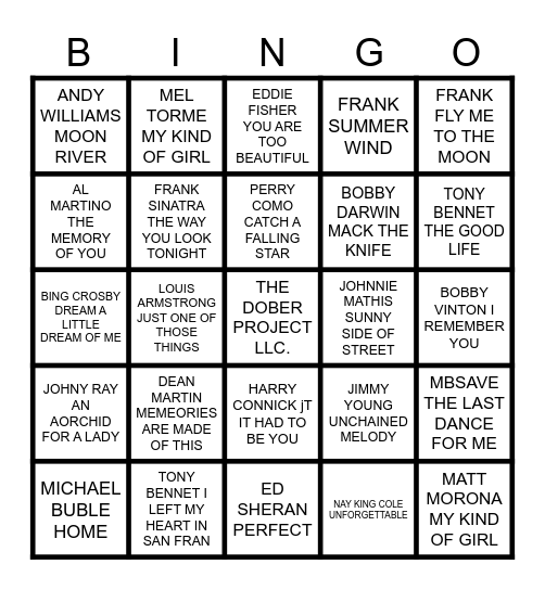 IRON HORSE CROONERS Bingo Card