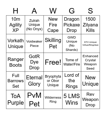 Hawg Wild Bingo v3 Bingo Card