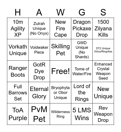 Hawg Wild Bingo v3 Bingo Card